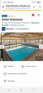 a screenshot of a website of a swimming pool at Tello de luks in Chihuahua