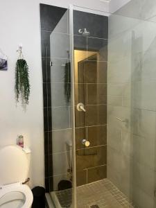 una cabina de ducha en un baño con inodoro en Modern Apartment in Centurion, en Centurion