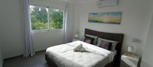 ラス・テレナスにあるSabrina Plaza Residenceの窓のある大きなベッドのある寝室 +39枚の写真