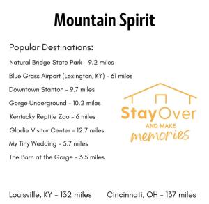 ein Menü für ein Restaurant mit Bergblick und den Namen seiner Mahlzeiten in der Unterkunft Hot Tub WiFi Pet-Friendly - Mountain Spirit in Slade