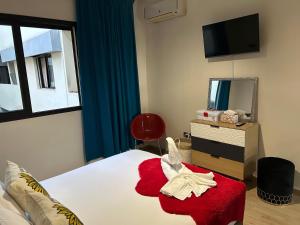 Voodi või voodid majutusasutuse Guéliz Horizon - Central Apartment in Miramas2 toas +22 fotot