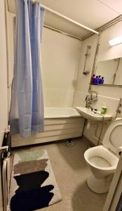 a bathroom with a toilet and a tub and a sink at Interesting Kemi Apartment with peaceful environment free parking in Kemi