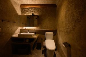 a bathroom with a white toilet and a sink at cofunia in Tenri +40 photos