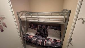 un letto a castello in una stanza con dei cuscini di Le jas a Selonnet
