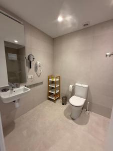 a bathroom with a toilet and a sink at K&A Apartments in Valencia