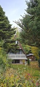 una casa en medio de un bosque de árboles en A-Frame am Ochsenkopf, en Mehlmeisel
