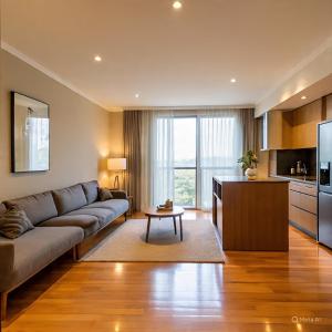 a living room with a couch and a table at Sindy Apart in Setengh