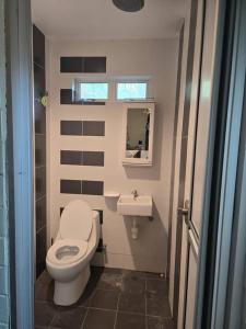 a bathroom with a toilet and a sink at Villa Ilham in Langkawi Intl