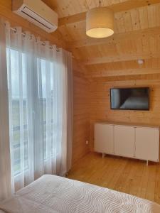 Μια τηλεόραση ή/και κέντρο ψυχαγωγίας στο 1 nowy domek na wyłączność z Jakuzzi Psy mile widziane Rewalia Relax