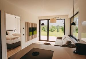 Ένα ή περισσότερα κρεβάτια σε δωμάτιο στο Luna apartments