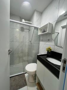 Koupelna v ubytování Flat com piscina privativa