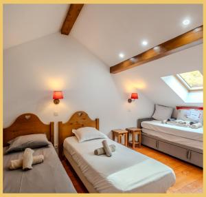 Postel nebo postele na pokoji v ubytování Le Lonvernay I Duplex I Hauteurs du Lac Léman