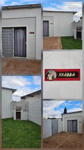 a group of four pictures of a white house at Lalapanzi Accommodation in Olifantshoek