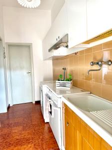 a kitchen with a sink and a dishwasher at villa De Simone in Campomarino