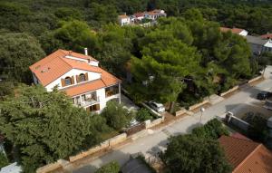 an aerial view of a large house with trees at Stunning Apartment In Mali Losinj With Wifi in Cunski