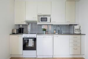 Η κουζίνα ή μικρή κουζίνα στο Spacious Apartment for 4 with Sauna +2 φωτογραφίες