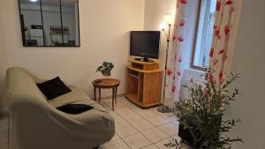 TV a/nebo společenská místnost v ubytování Élégant T2 Hyper-Centre 5 min gare, 15 min Giverny