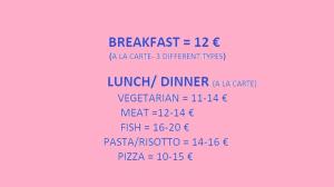 a list of different fonts on a pink background at BUDGET RESORT Vagabundo in Novalja