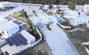an aerial view of a house with a solar array at Villa Mar in Punta Cana