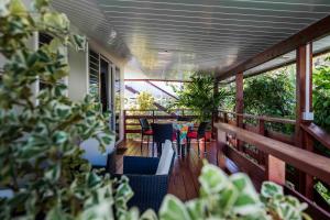 Balkón nebo terasa v ubytování Fare Mihiau Moorea