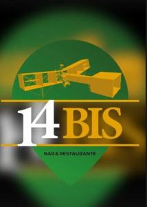 a logo for a bar and restaurant with a plane at 14 Bis Hospedagem in Arembepe