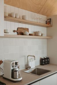 Kuchyň nebo kuchyňský kout v ubytování Off-grid Tiny House by the Sea + 33 fotografií