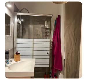 une salle de bain avec un lavabo et une douche dans l'établissement Casa Lucy, à Ponte Buggianese