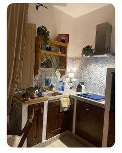 une cuisine avec un évier et un plan de travail dans l'établissement Casa Lucy, à Ponte Buggianese