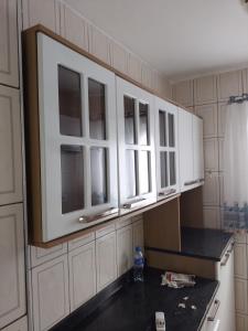 Dapur atau dapur kecil di Mongaguá apartamento