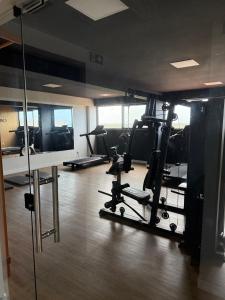 Fitness centrum a/nebo fitness zařízení v ubytování Ora beach residence, Porto de galinhas, vista parcial do mar