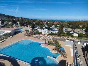 arial view of the pool at the resort at LJ Cosy Lodge - Mobilhome in Houlgate
