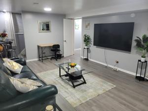 Μια τηλεόραση ή/και κέντρο ψυχαγωγίας στο Garden Apartment Near Northwestern