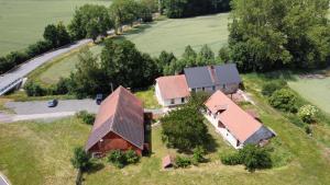 an overhead view of a farm with a group of houses at Hamerský mlýn  +18 photos