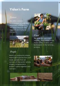 a flyer for a farmers farm with a picture of people at Yidan Farmstay in Chiang Dao in Ban Mae Khon