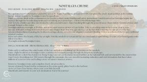 a letter with a boat in the water at Nostalgia Halong Cruise in Ha Long
