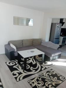 un salon avec un canapé et une table dans l'établissement Hrad Michalovce luxury, à Michalovce