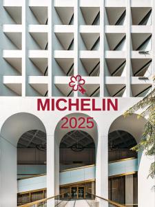 a sign for the michilin building at The Murray, Hong Kong, a Niccolo Hotel in Hong Kong