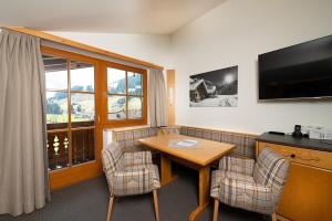 TV a/nebo společenská místnost v ubytování Familienhotel Oberkarteis