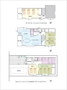 a floor plan and elevation of a building at TSURUNOYA The only private lodging in Tokyo Japanese TATAMI style 8 minutes walk from station FREE Parking NEW OPEN ASAKUSA AKIHABARA SKYTREE nearby in Tokyo