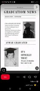 une page de journal avec la photo d'un diplômé dans l'établissement Emanalejawi, à Amman 7 autres photos