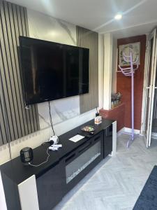 Μια τηλεόραση ή/και κέντρο ψυχαγωγίας στο Luxury 1 Bedroom Back House In Lakeside