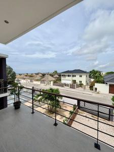 a view from the balcony of a house at Sunset Ocean View in Jan Thiel