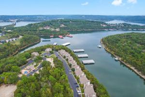 an aerial view of a river with a harbor at Restful Retreat - 2BDR for 6 in Kimberling City