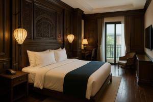 a hotel room with a bed and a window at Girtingak Verty in Travnik