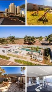 a series of four pictures of buildings and a city at Apto em Barretos Próximo PIO XII in Barretos