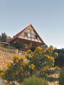een huis met een boom ervoor bij Dana luxury huts in Dana