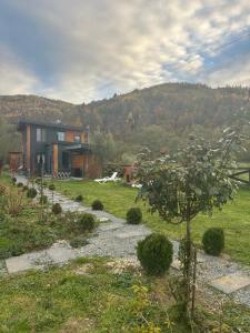LupşaにあるCasa Transylvania cu hot tub inclusの畑中の家