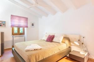 a bedroom with a bed in a white room at Finca Can Quadrat by Mallorca House Rent in Caʼs Concos +37 photos