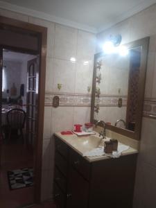 南卡希亚斯Parque polar的浴室里有洗手池和镜子