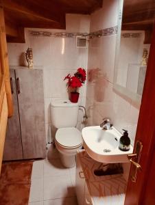 a bathroom with a toilet and a sink at Chalet adosado entre playas in Argoños